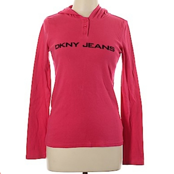 DKNY JEANS Tops - DKNY JEANS Women's Long-sleeved Hooded T-shirt